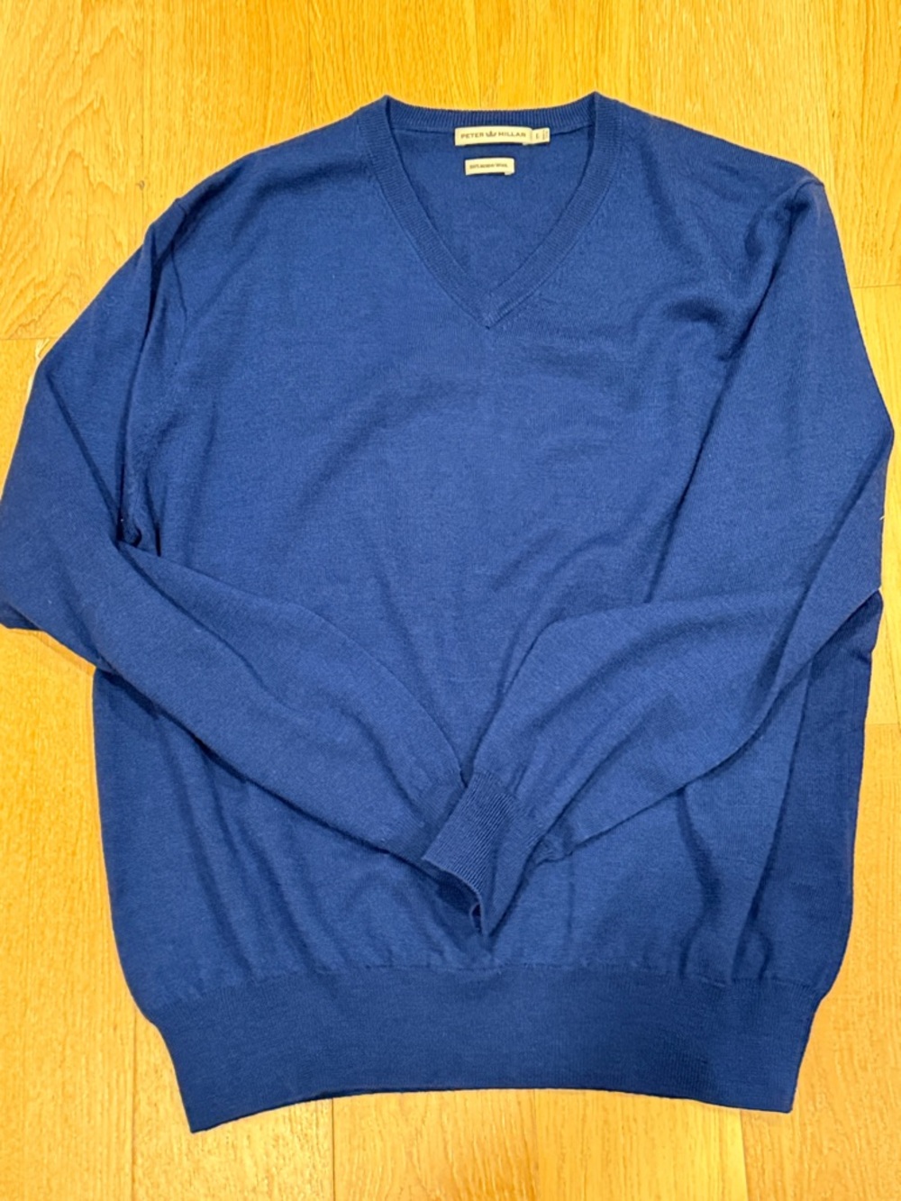 Peter Millar Blue V-Neck Merino wool Sweater large